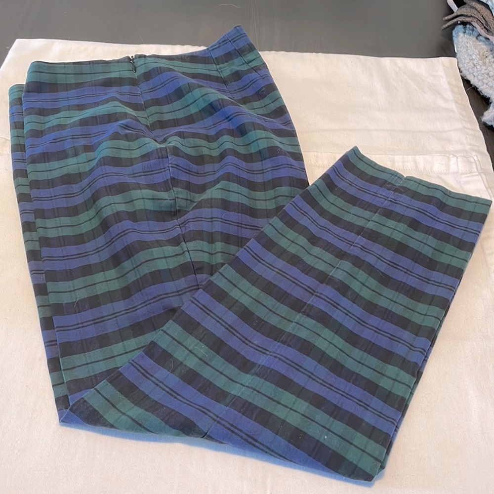 Vintage Talbots Cotton/Spandex Black Watch Tartan pants Sz 12 Curvy. EVC